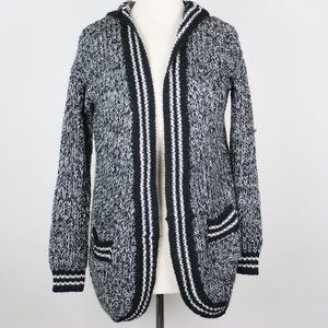 True Craft Womens Medium Hooded Open Cardigan Sweater